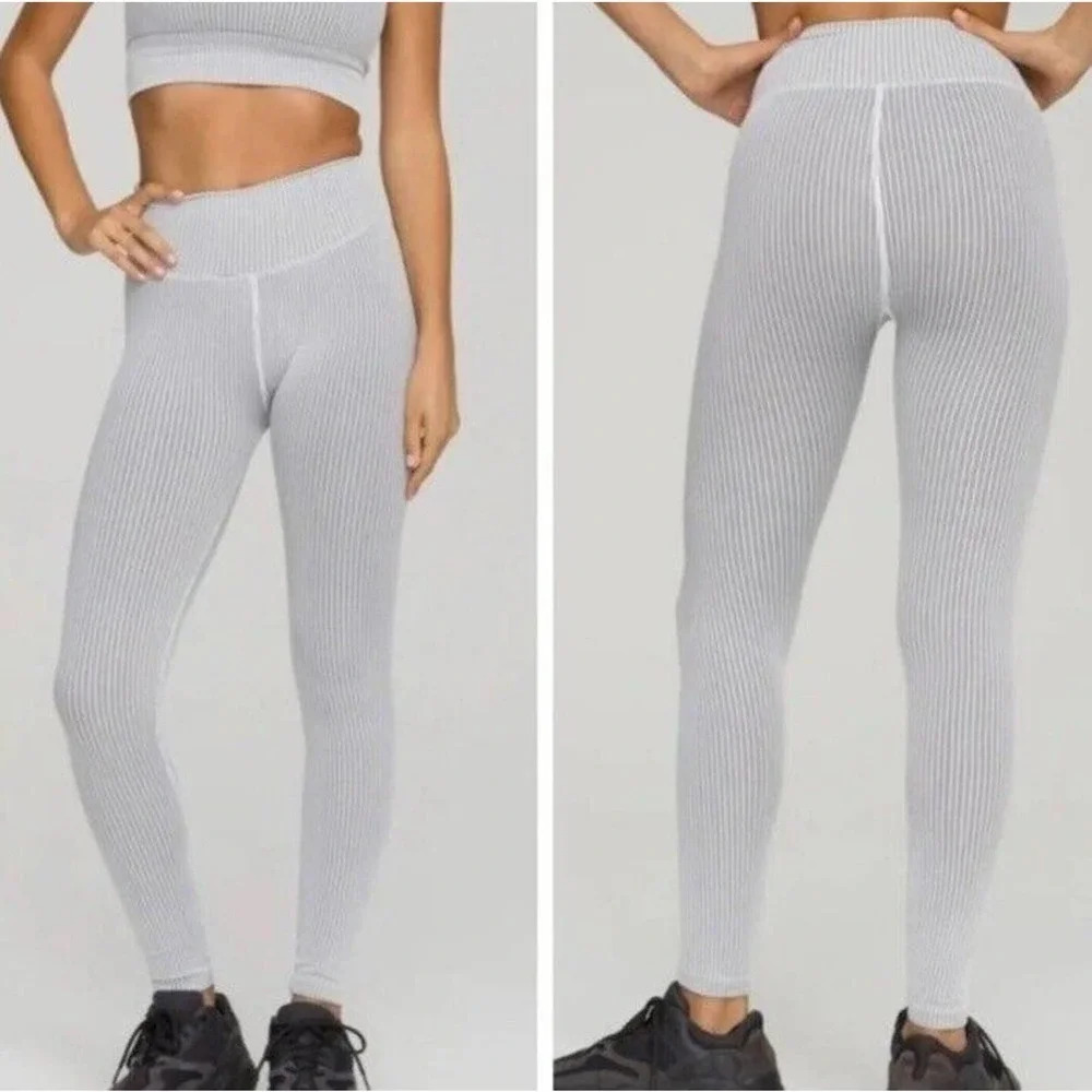 Good American Active Essential Ribbed Leggings Size 4xl White Compression Nwt